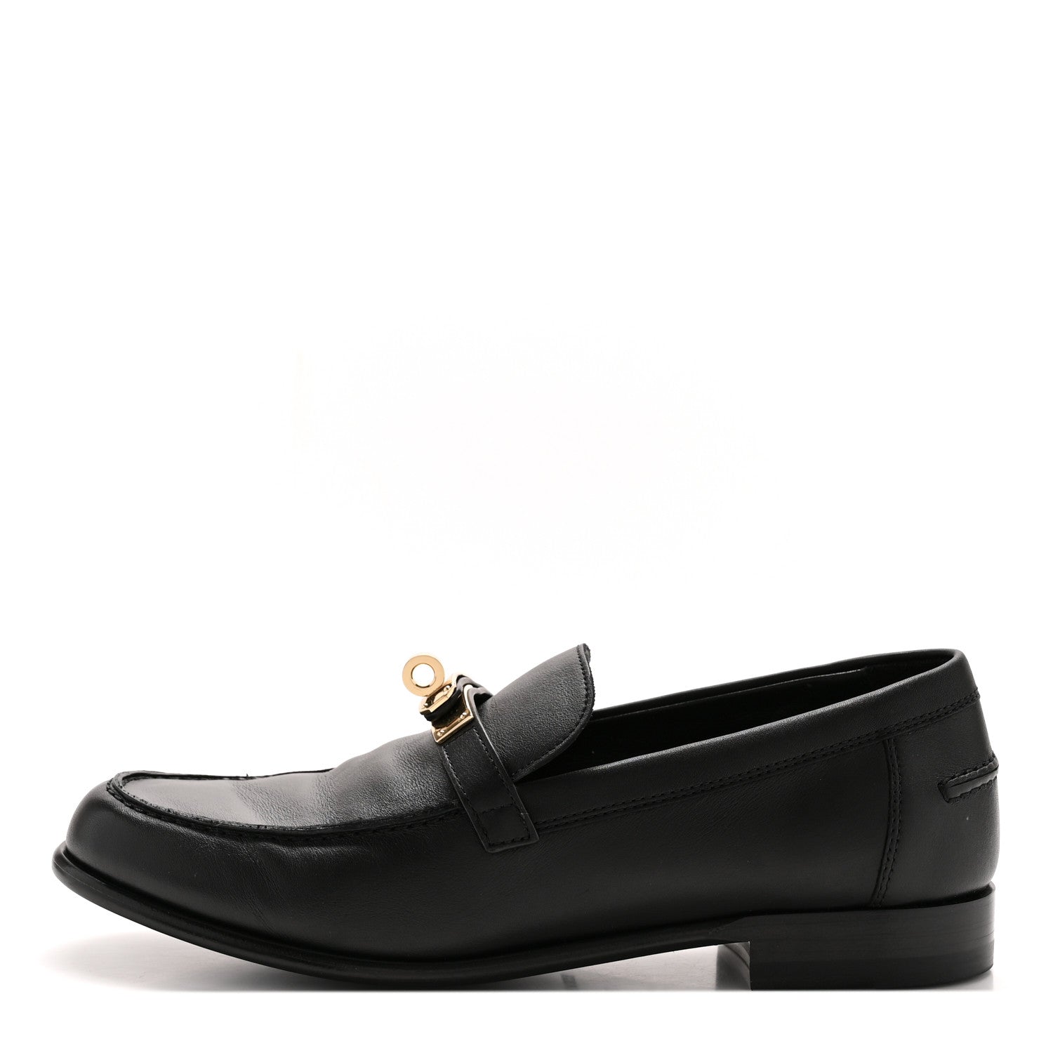 Hermes Calfskin Womens Destin Loafers 39 Black 1 of 11