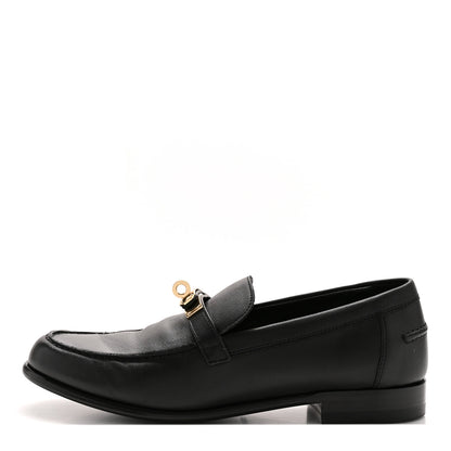 Hermes Calfskin Womens Destin Loafers 39 Black 1 of 11