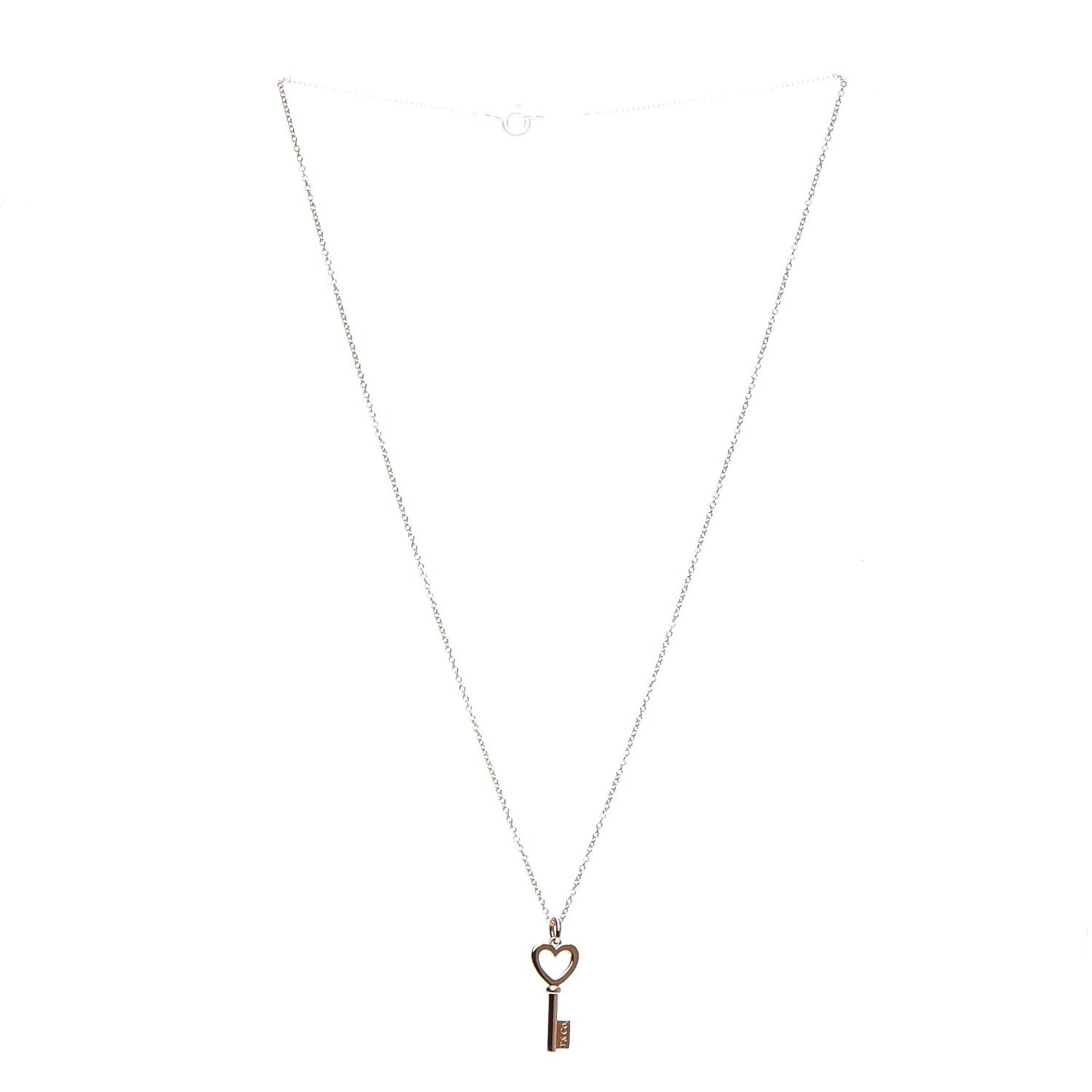 18K Rose Gold Mini Heart Key Pendant Necklace