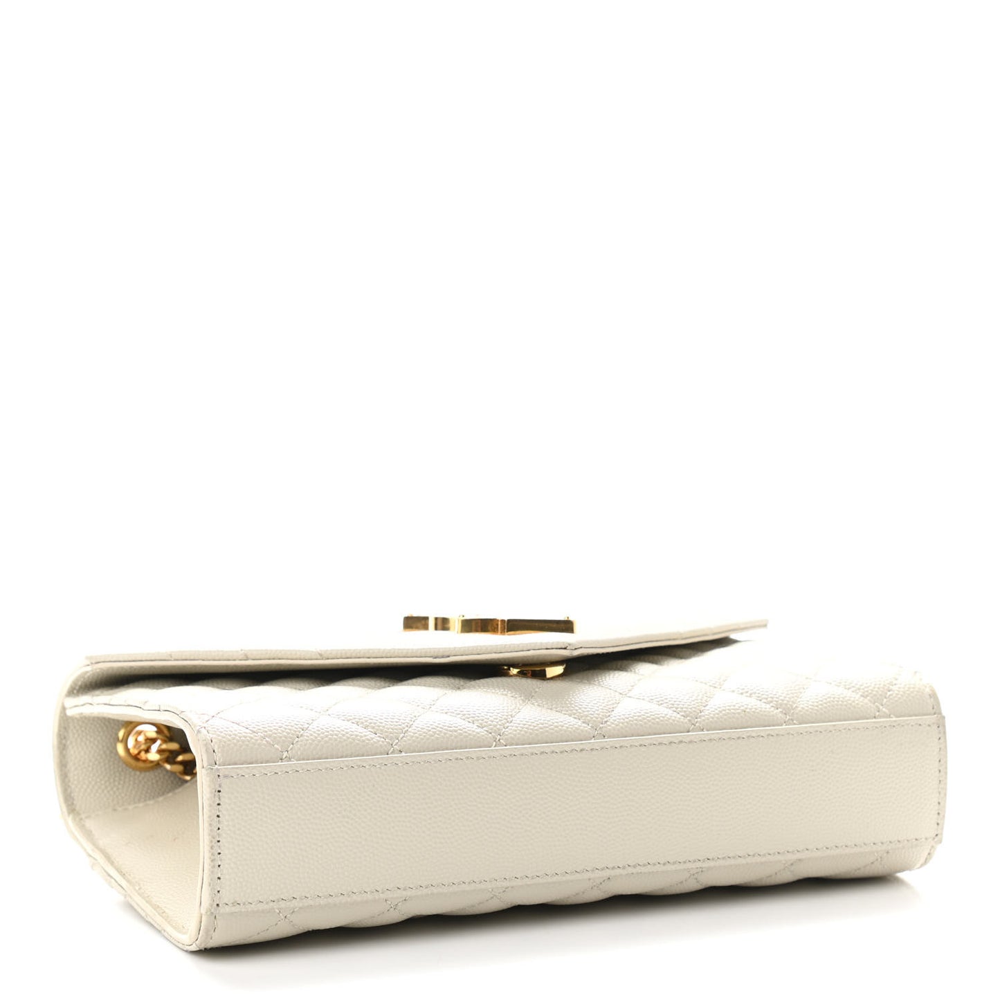 Grain De Poudre Textured Mixed Matelasse Triquilt Small Monogram Satchel Crema Soft