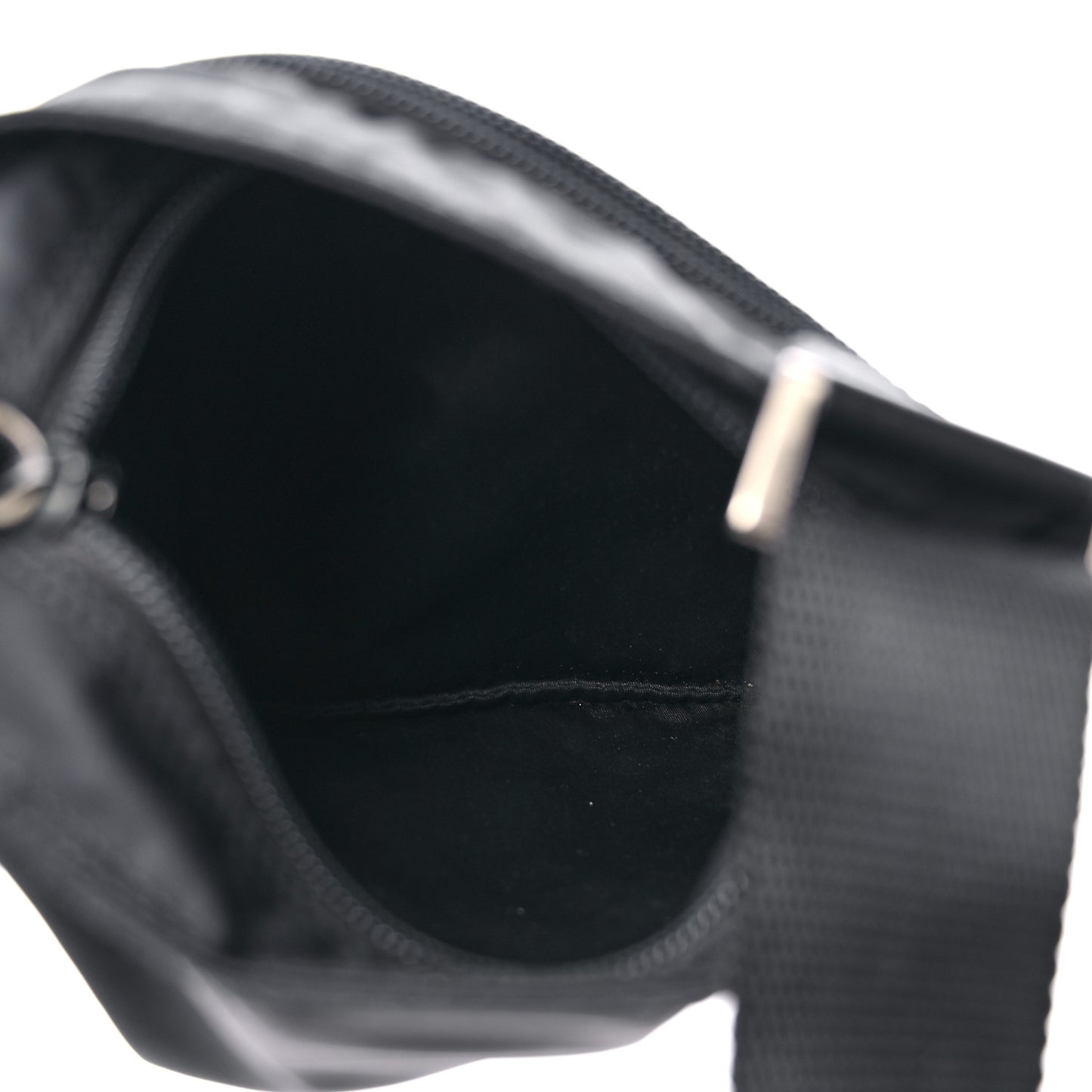 Nylon Flat Messenger Bag Black