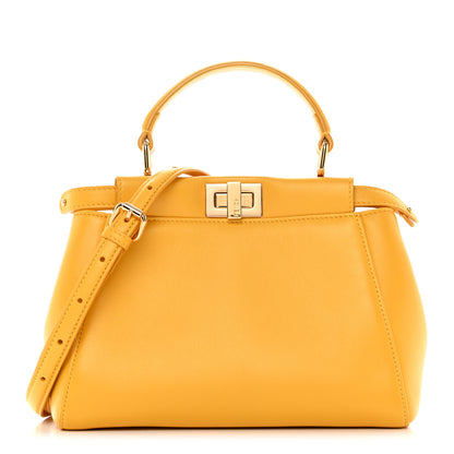 Fendi Nappa Stacked Bar Mini Peekaboo Iconic Satchel Mimosa 1 of 12