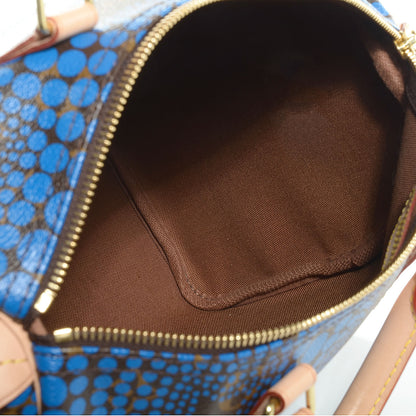 Louis Vuitton Monogram Kusama Town Speedy 30 Blue 5 of 7