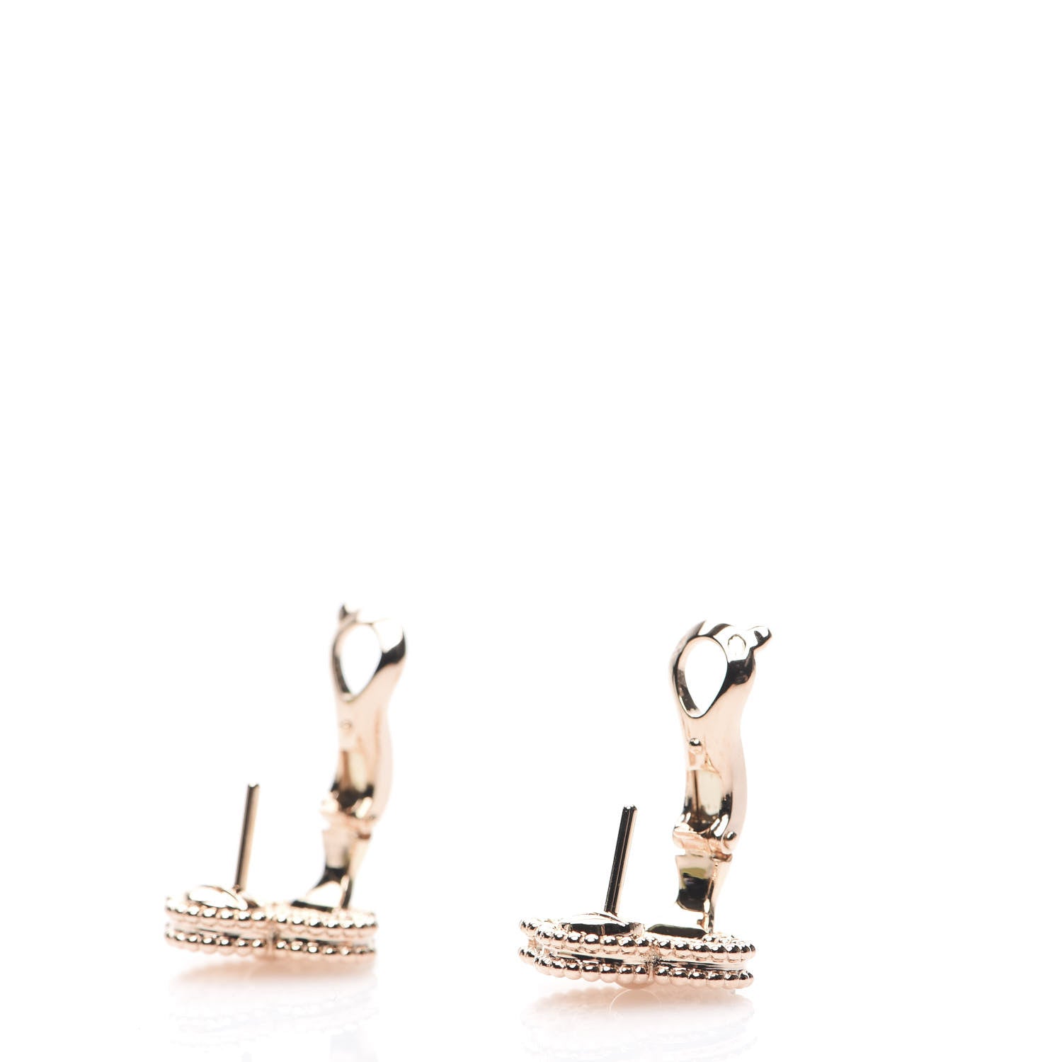 Van Cleef & Arpels 18K Rose Gold Vintage Alhambra Earrings 3 of 6