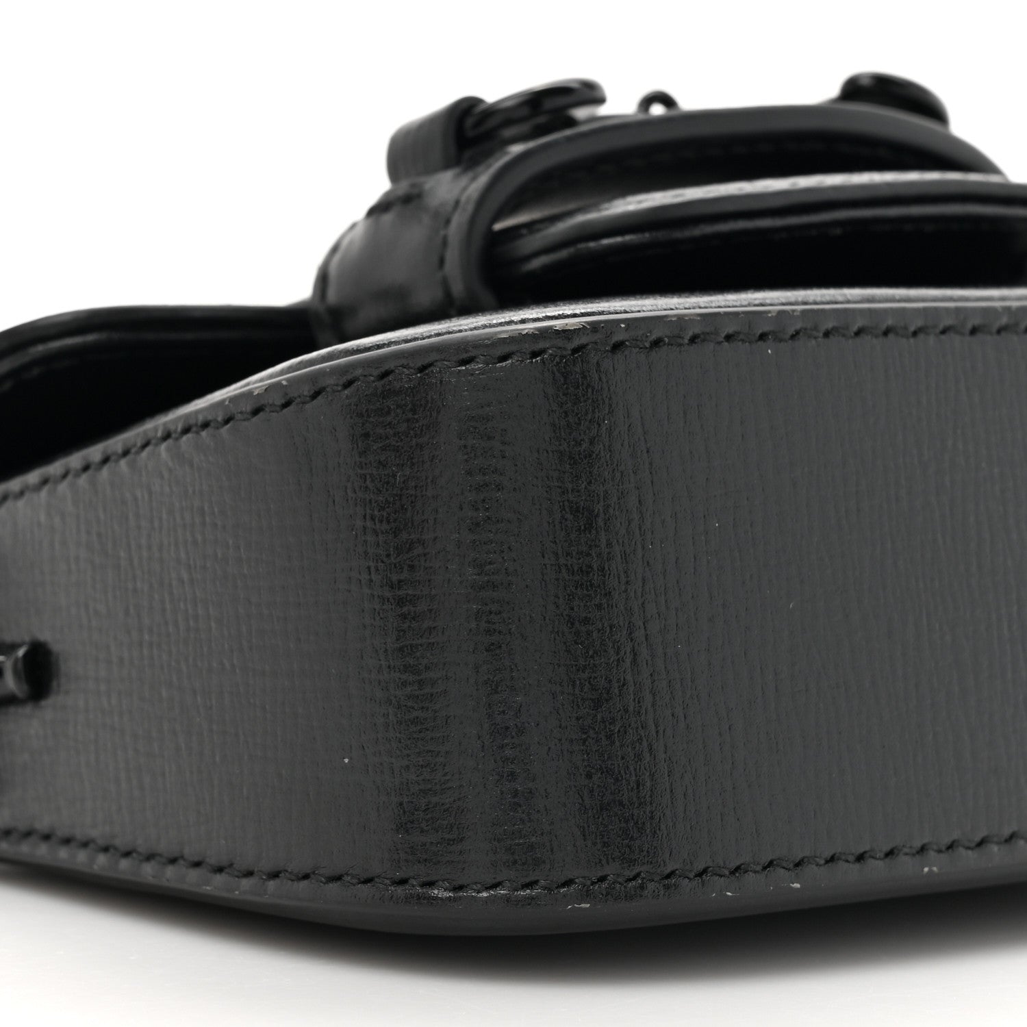 Gucci Azalea Calfskin Web Monochrome Horsebit 1955 Wallet On Strap Black 10 of 11