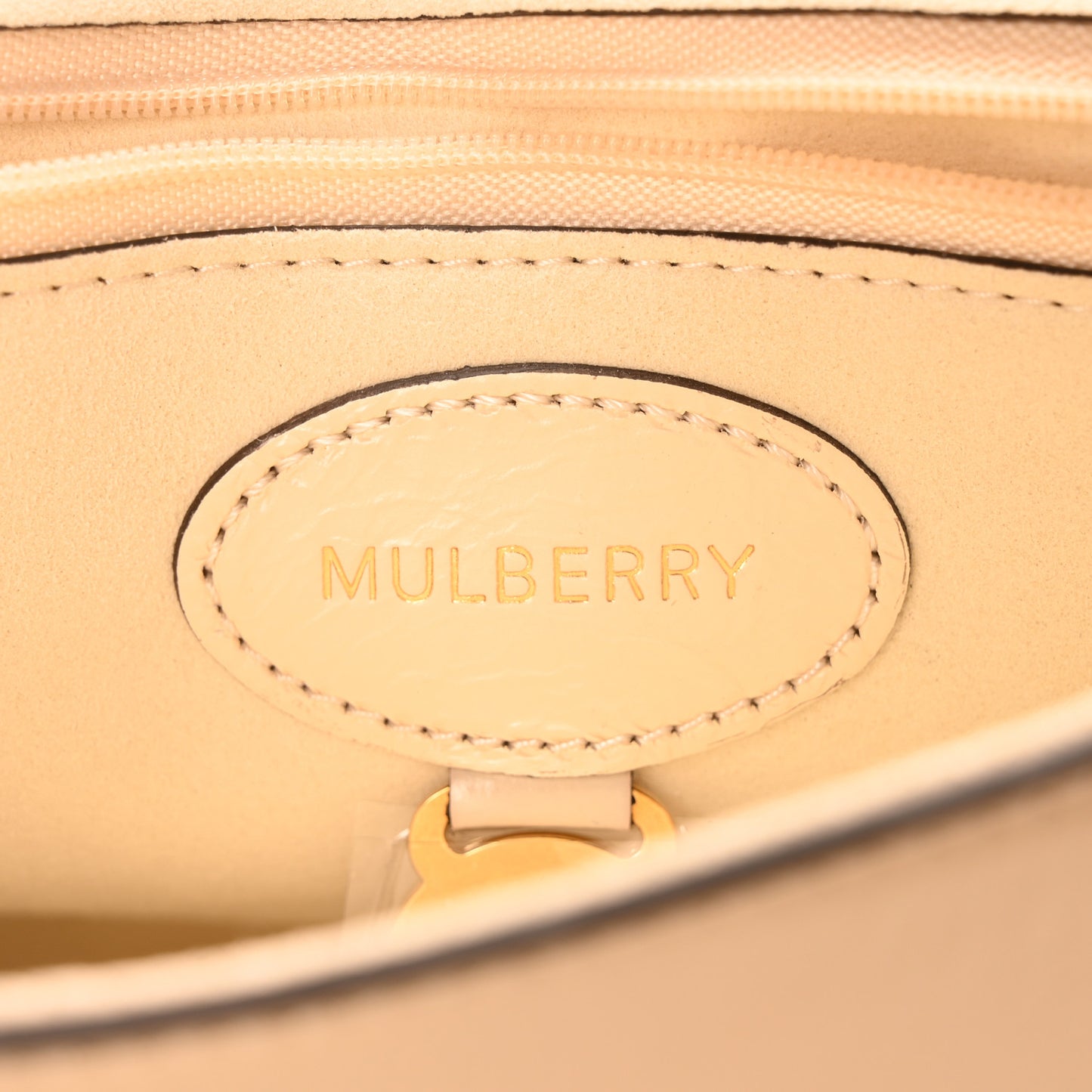 High Shine Calfskin Lily Top Handle Flap Eggshell