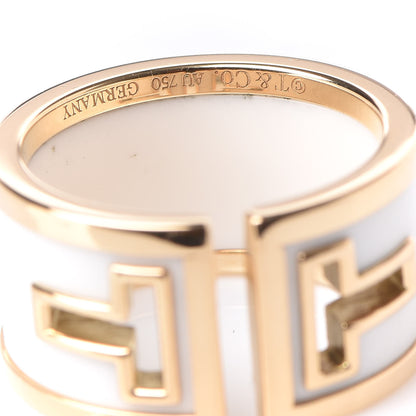 Tiffany 18K Yellow Gold White Ceramic T Cutout Ring 49 5 4 of 4