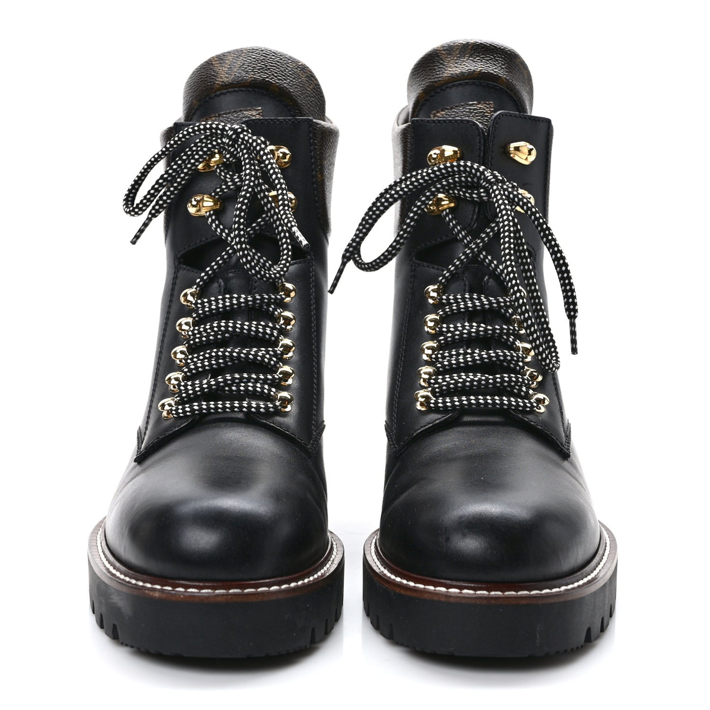 Calfskin Monogram Territory Flat Ranger Boots 41 Black