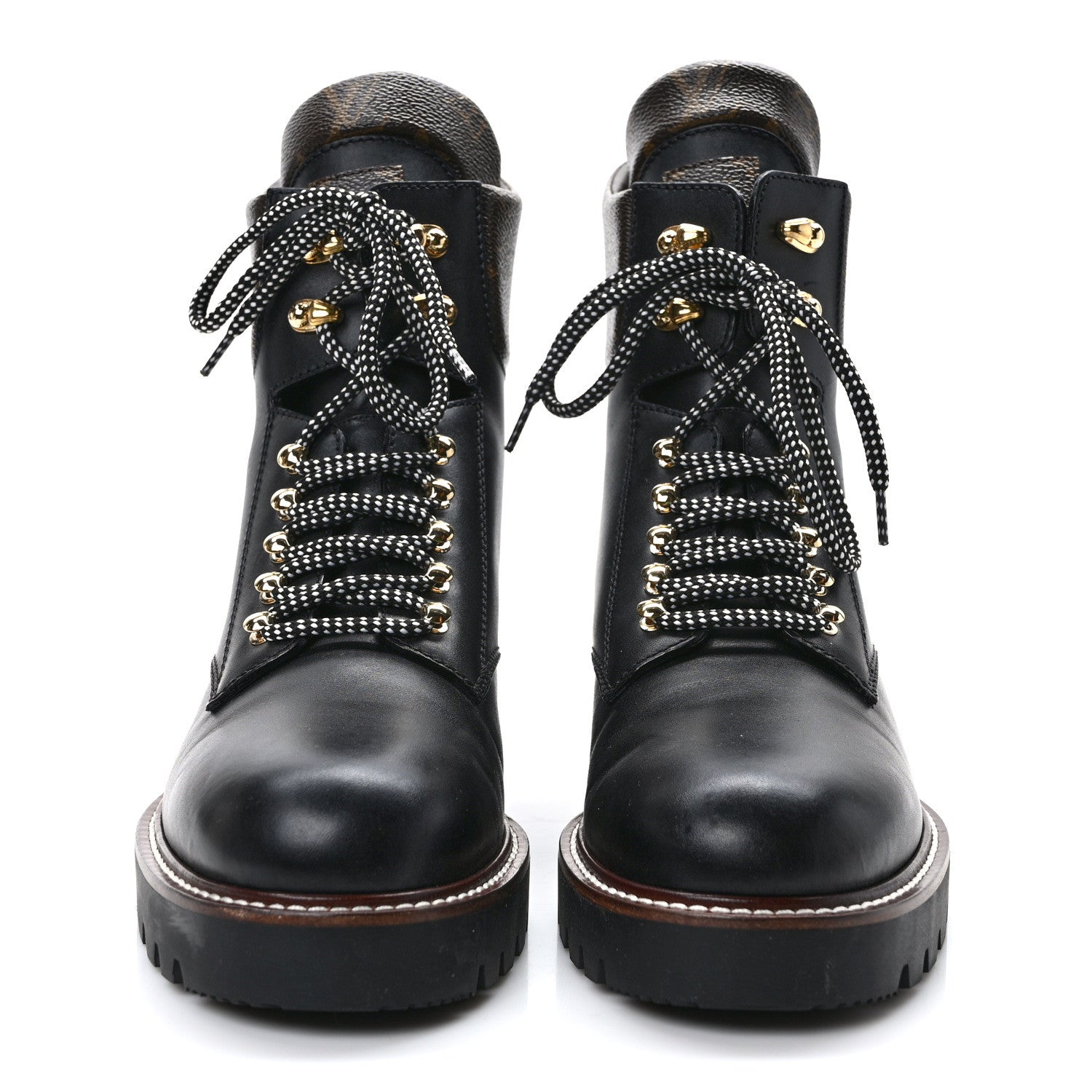Louis Vuitton Calfskin Monogram Territory Flat Ranger Boots 41 Black 2 of 8