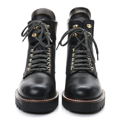 Louis Vuitton Calfskin Monogram Territory Flat Ranger Boots 41 Black 2 of 8