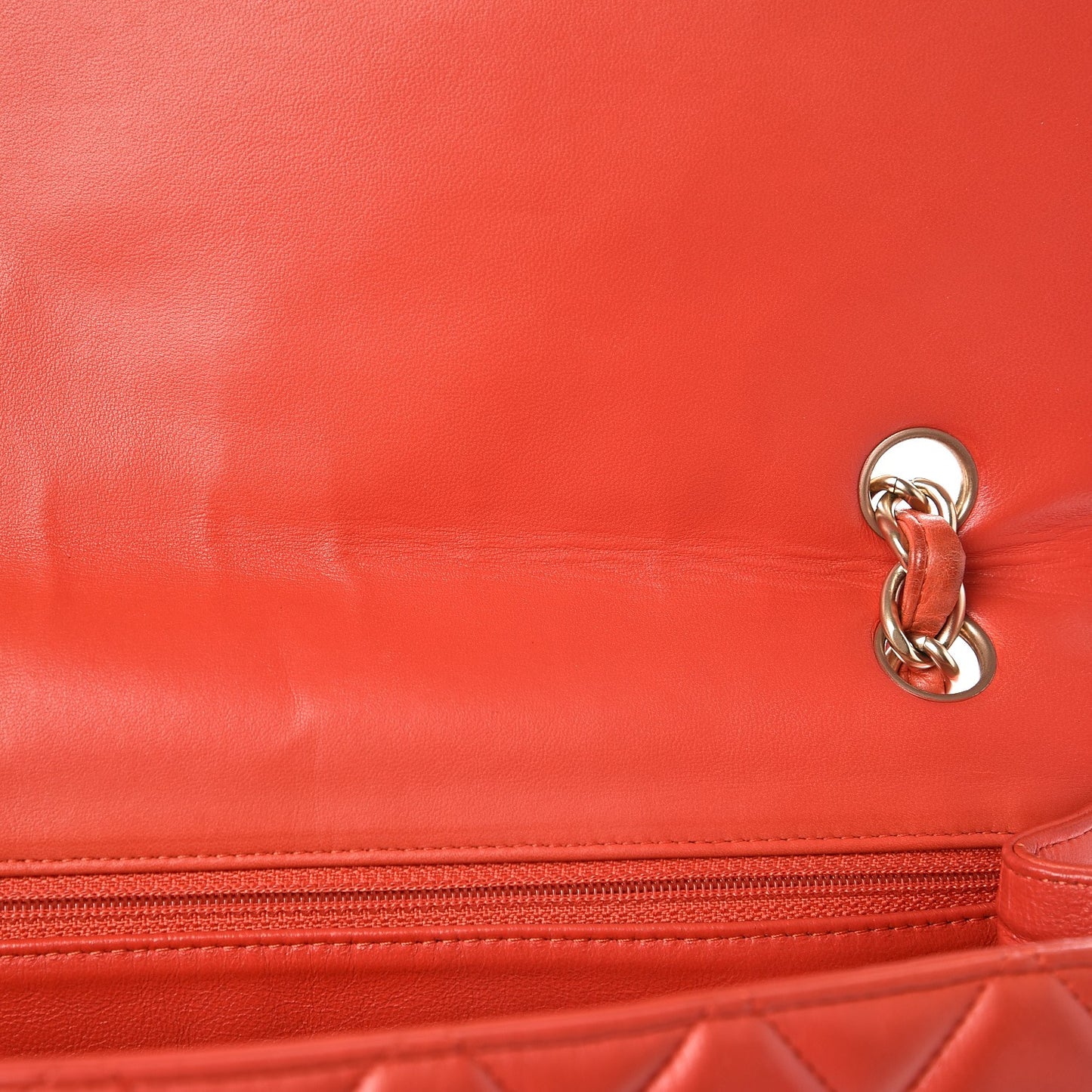 Lambskin Quilted Maxi Single Flap Light Red