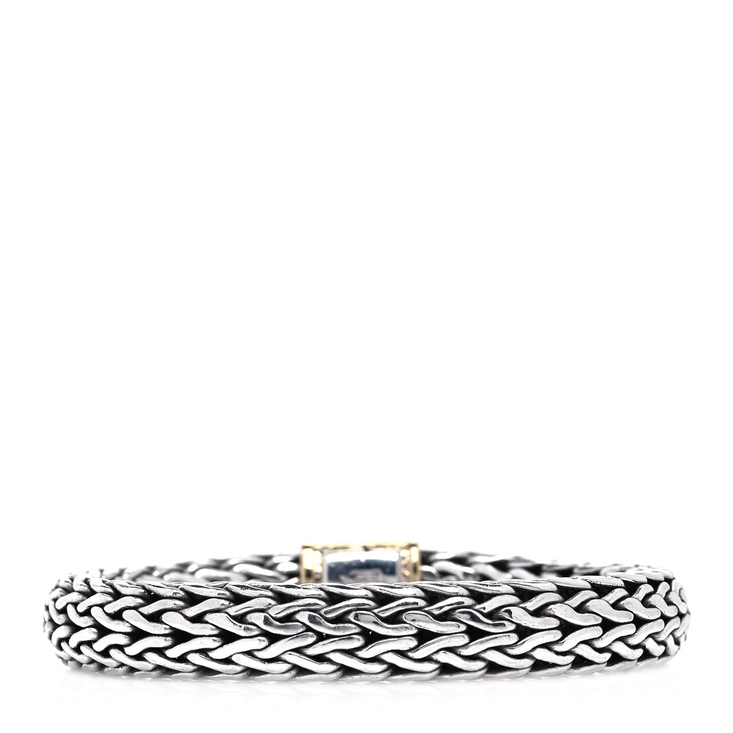 John Hardy Sterling Silver 14K Yellow Gold 11mm Classic Chain Bracelet S 5 of 10