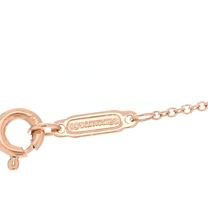 Tiffany 18K Rose Gold Diamond Small Open Circle Pendant Necklace 5 of 7
