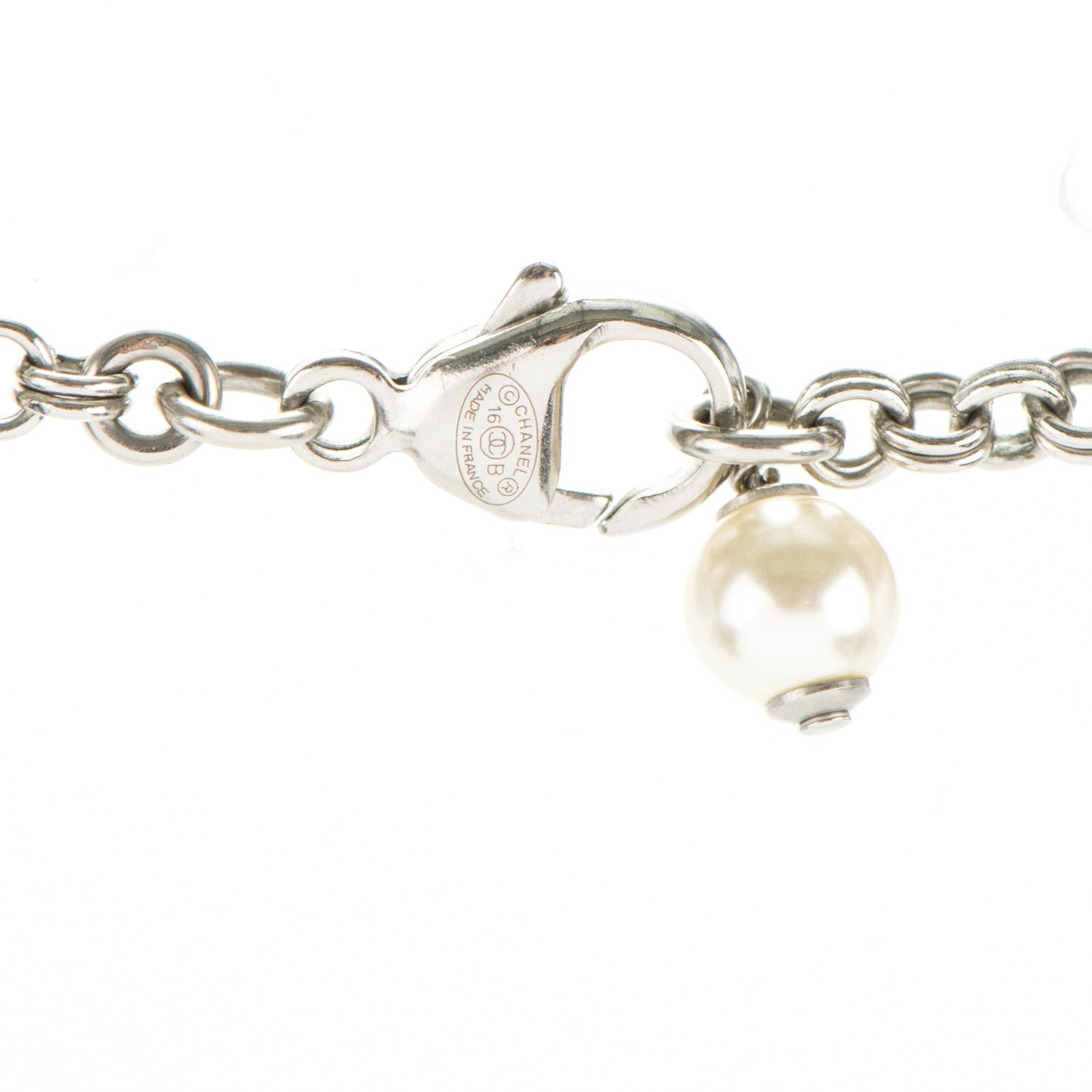 Chanel Crystal Bee Pendant Necklace Silver Multicolor 7 of 7