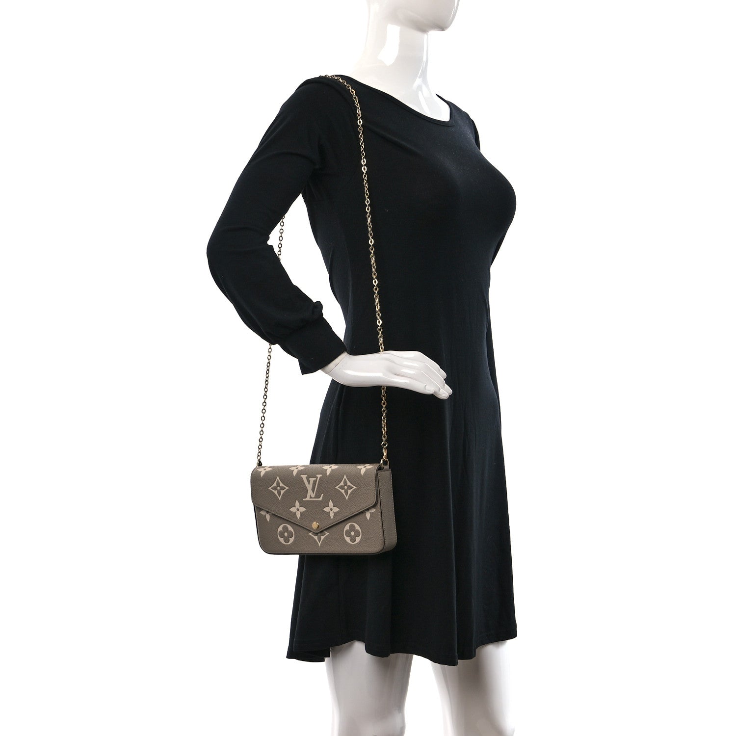 Louis Vuitton Empreinte Monogram Giant Felicie Pochette Tourterelle Creme 2 of 14