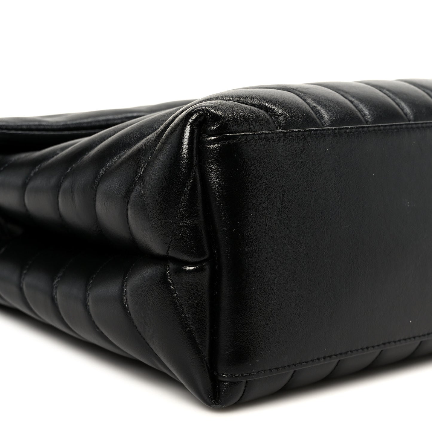 Calfskin Y Quilted Monogram Medium Loulou Chain Satchel Black