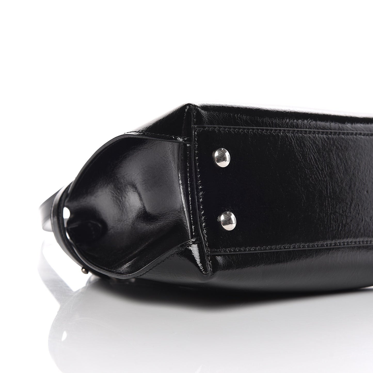 Soft Calfskin Small Banner Tote Black
