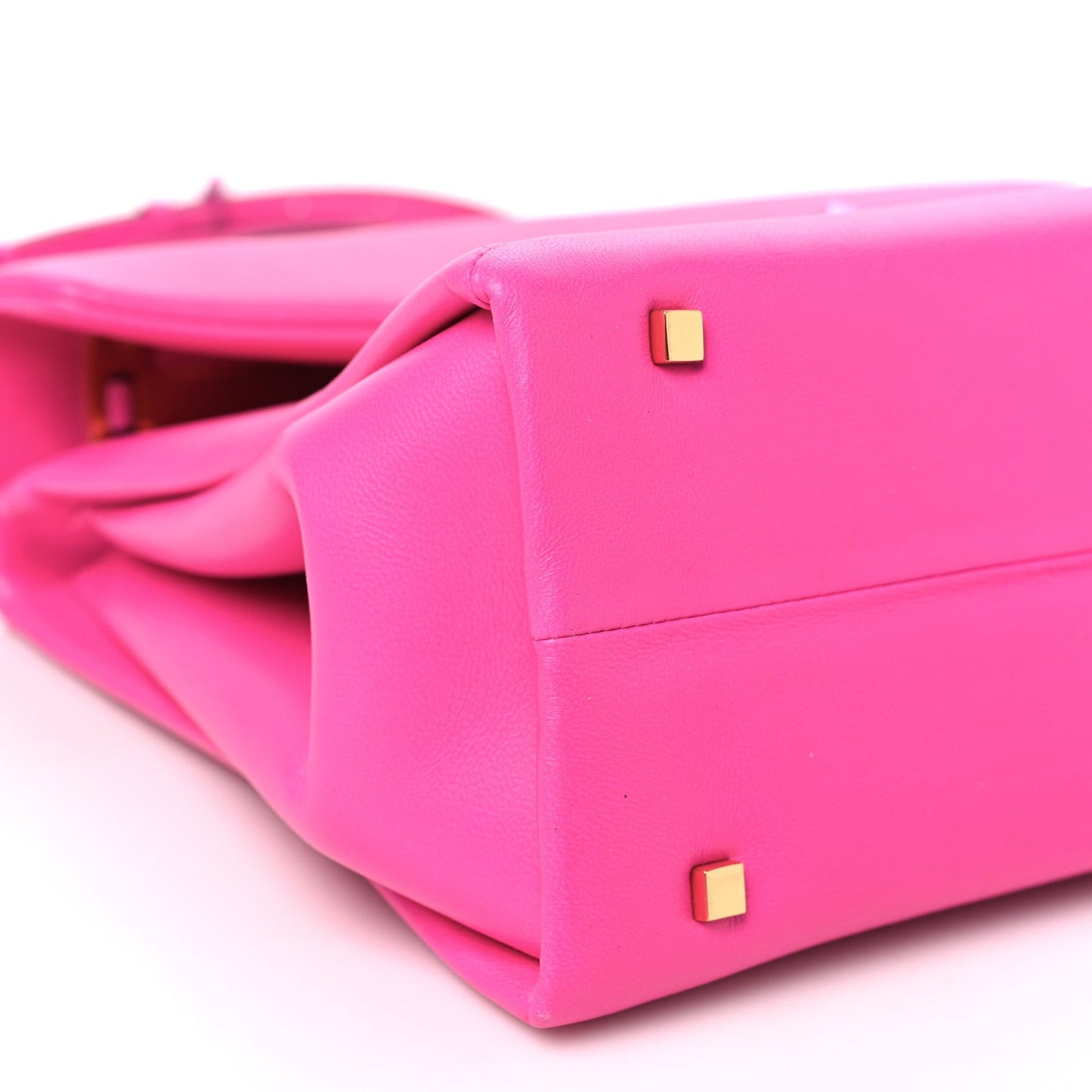 Nappa Tonal Monochrome One Stud Top Handle Bag Pink PP