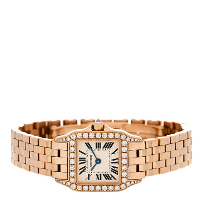Cartier 18K Pink Gold Diamond Bezel 20mm Santos Demoiselle Quartz Watch 2 of 4