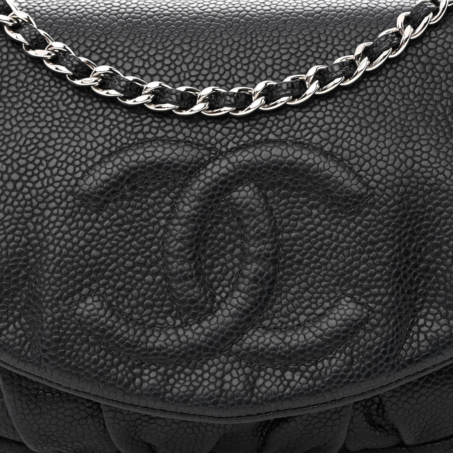 Chanel Caviar Half Moon Wallet On Chain WOC Black 9 of 12