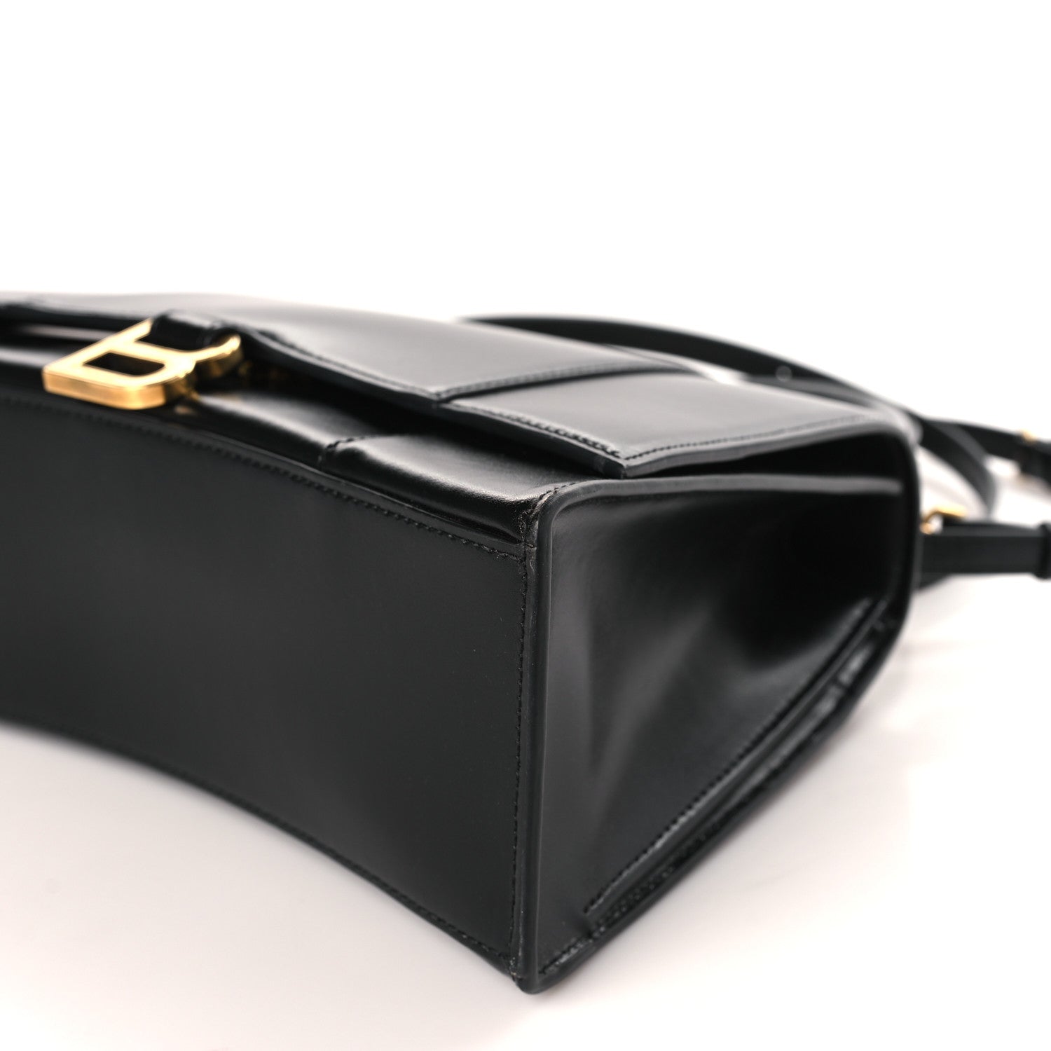 Balenciaga Shiny Box Calfskin Medium Hourglass Top Handle Bag Black 9 of 9