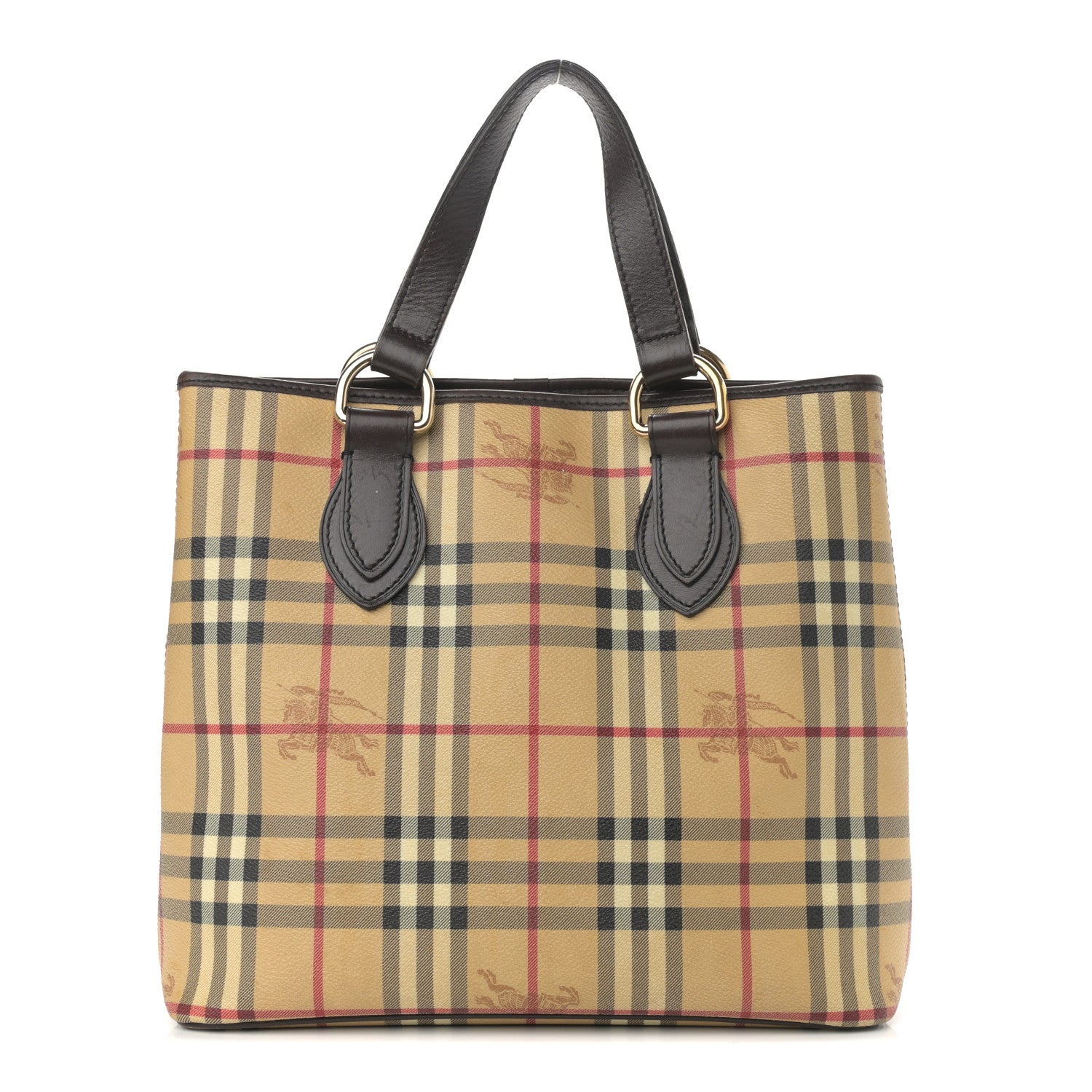 Burberry Haymarket Check Small Onslow Tote Chocolate 1 of 21