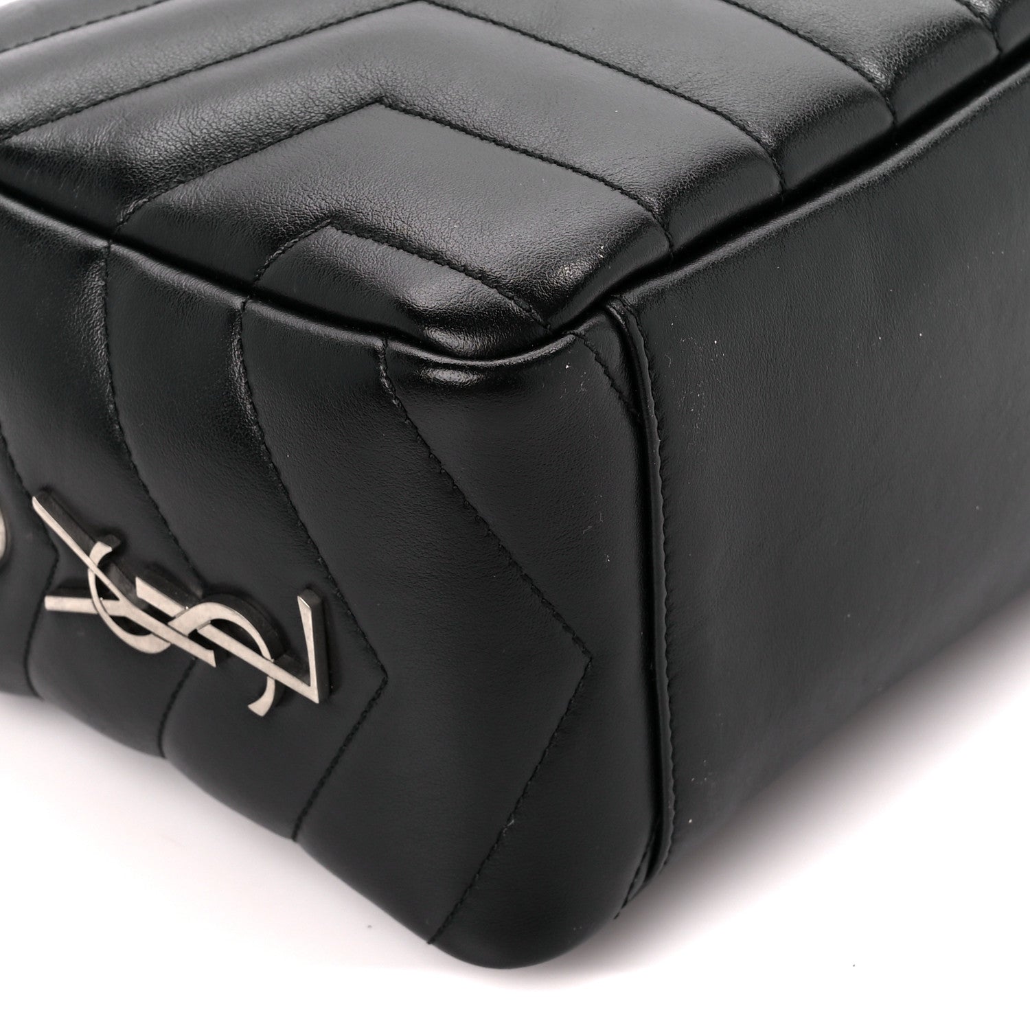 Saint Laurent Calfskin Y Quilted Monogram Small Loulou Bowling Bag Black 9 of 10