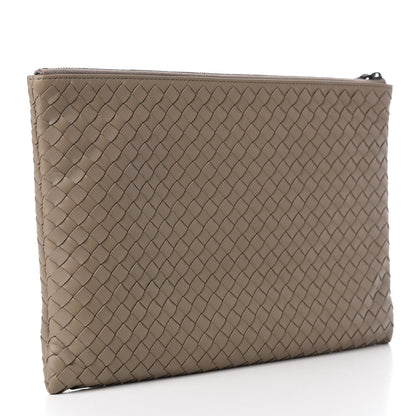 Bottega Veneta Nappa Intrecciato Large Flat Zip Biletto Pouch Mink 3 of 10