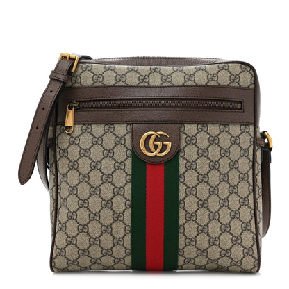 Gucci GG Supreme Monogram Web Medium Ophidia Messenger Bag Brown 1 of 10