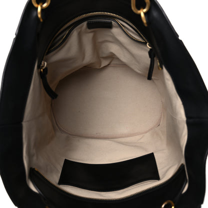 Chloe Smooth Suede Calfskin Medium Myer Double Carry Bag Black Navy 4 of 12