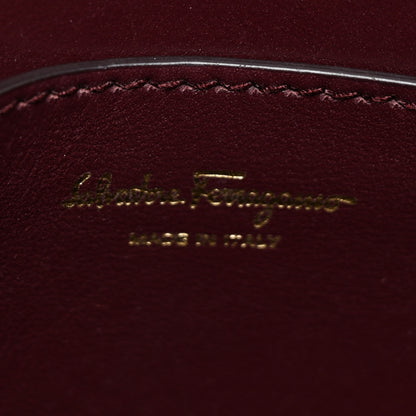 Salvatore Ferragamo Calfskin Small Vela Flap Bag Wine 9 of 17
