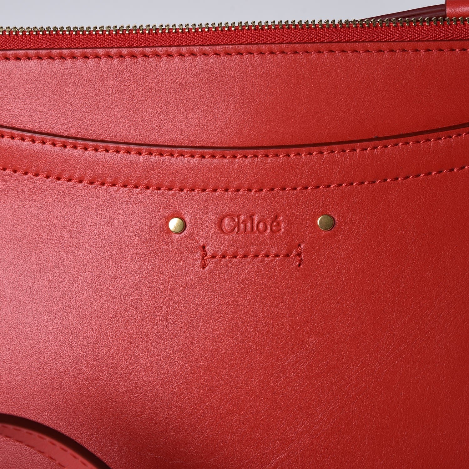 Chloe Calfskin Suede Roy Crossbody Bag Plaid Red 8 of 12
