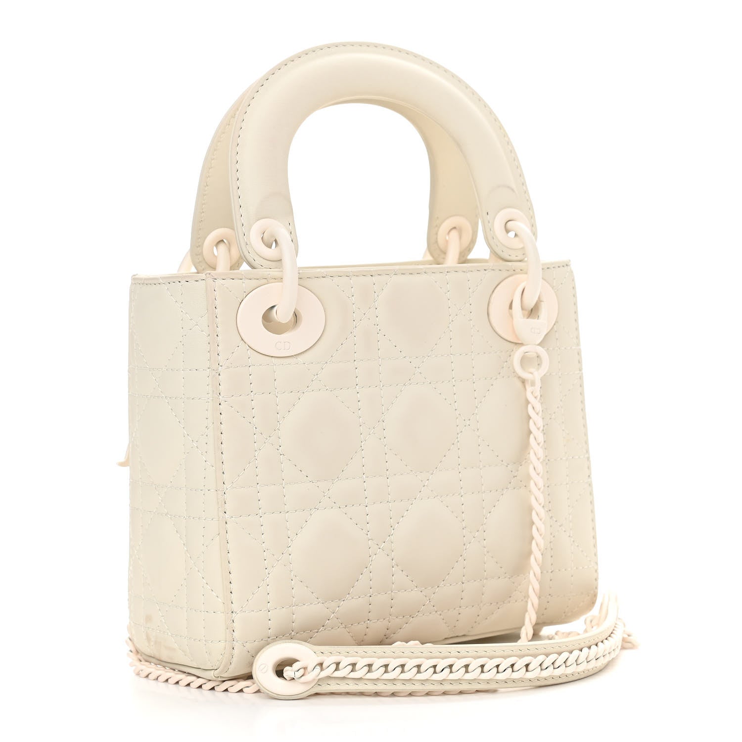 Christian Dior Ultra Matte Calfskin Cannage Mini Lady Dior White 3 of 13