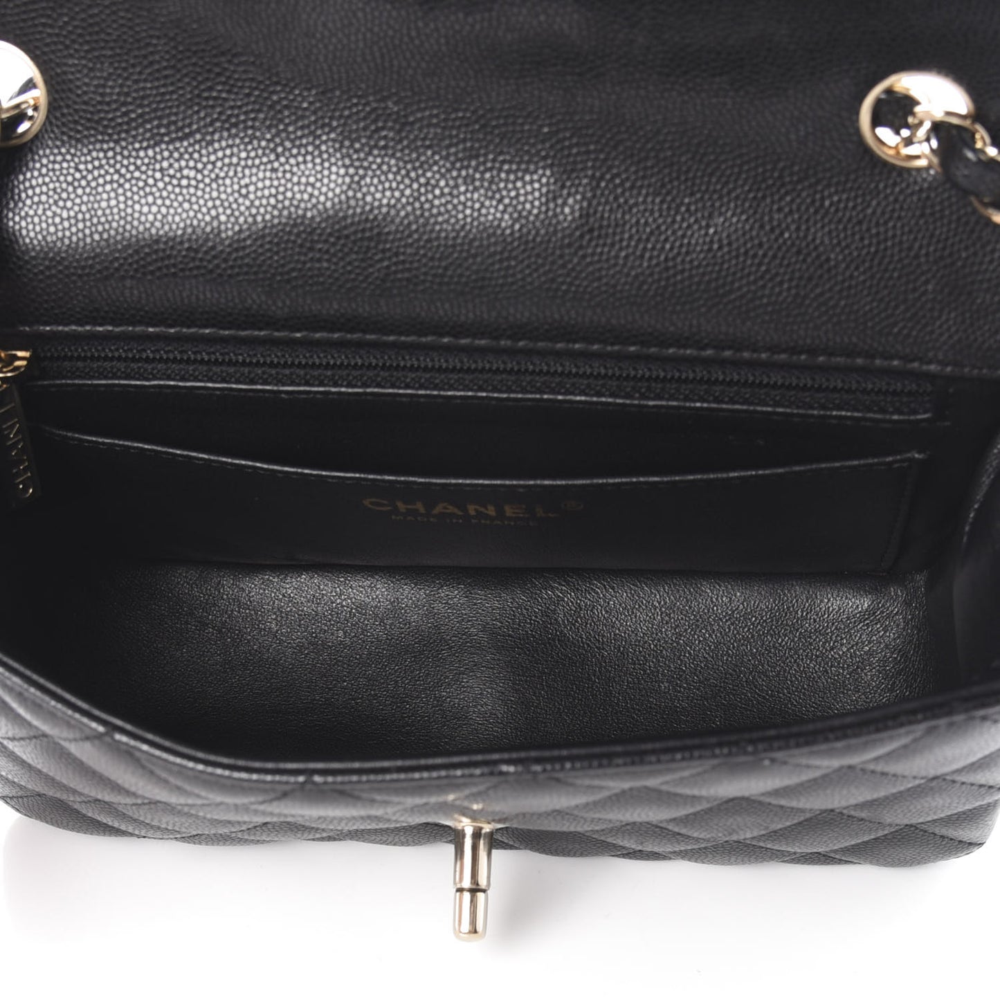 Caviar Quilted Mini Rectangular Flap Black