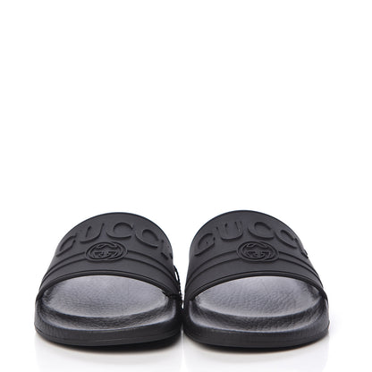 Gucci Rubber Womens Logo Slide Sandals 36 Black 2 of 9