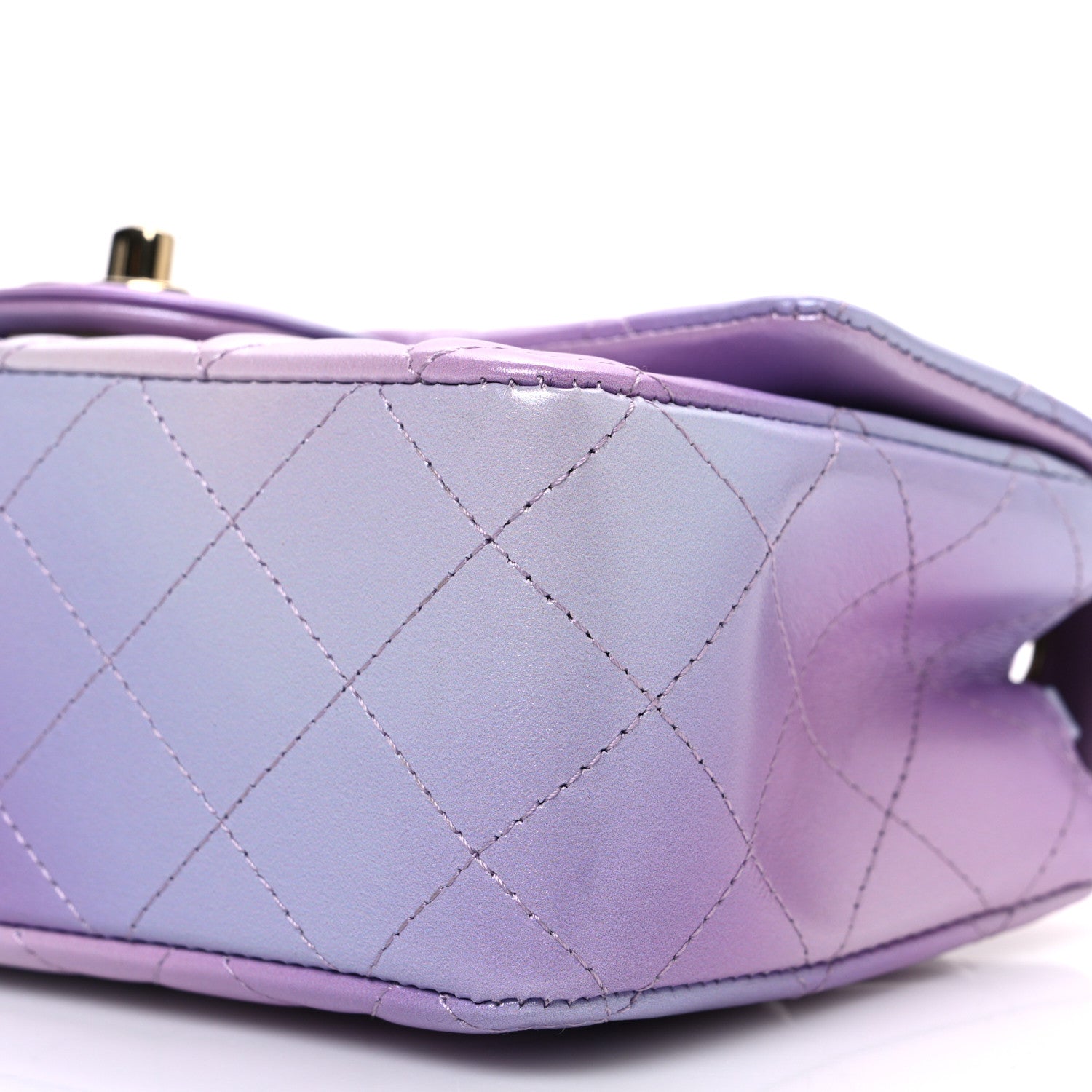 Chanel Calfskin Quilted Cloudy Tie Dye Mini Rectangular Flap Purple Blue Pink 10 of 10