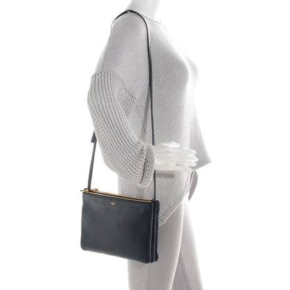Celine Goatskin Large Trio Crossbody Dark Blue 2 of 8