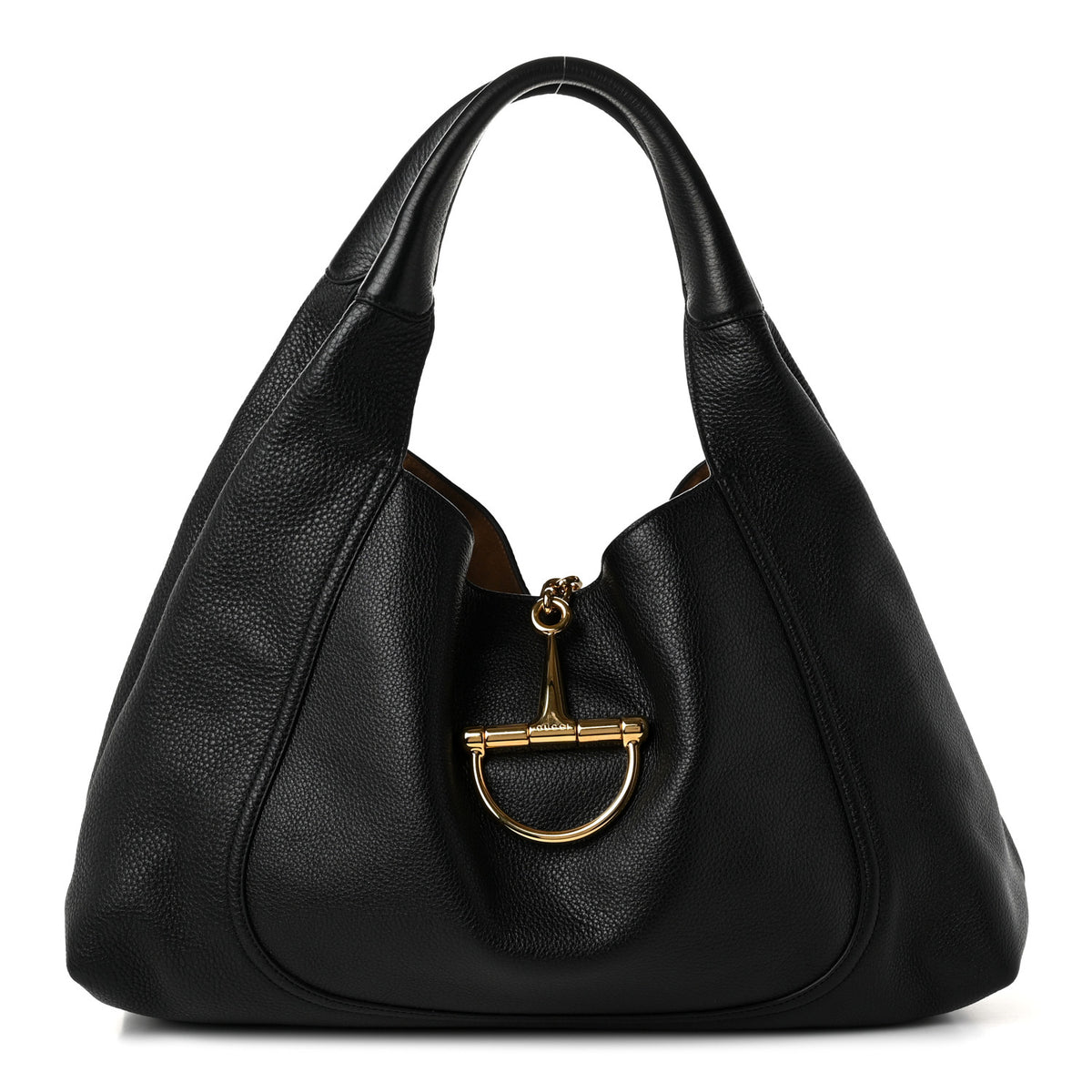 Grained Calfskin Softbit Maxi Shoulder Bag Black