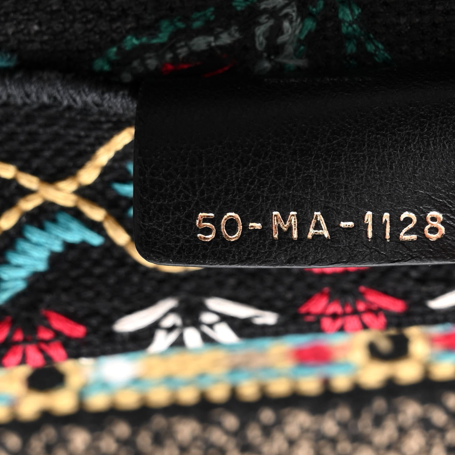 Christian Dior Canvas Embroidered Large Flowers Heart Book Tote Black Multicolor 7 of 10