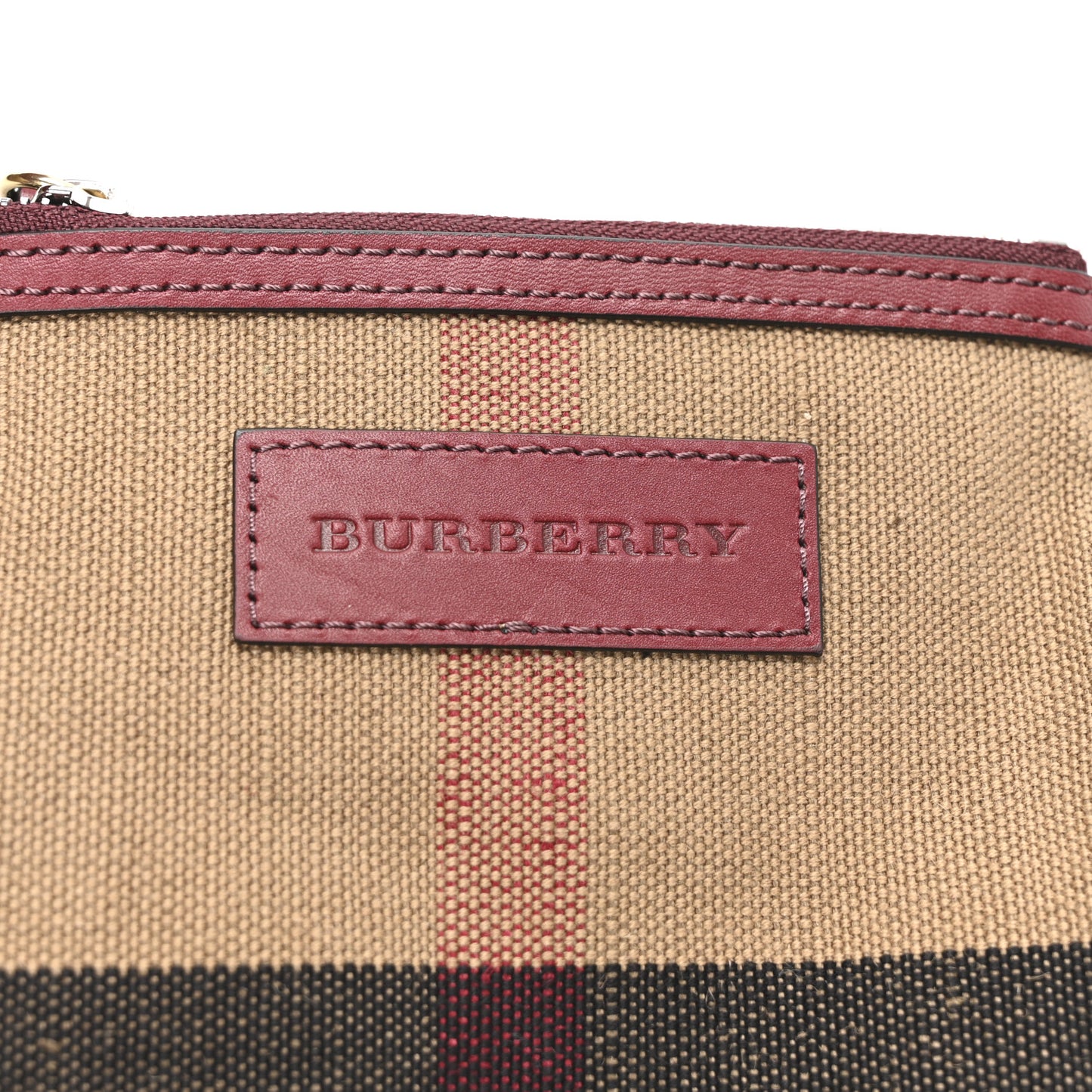 Canvas Mega Check Mini Ashby Tassel Crossbody Burgundy Red