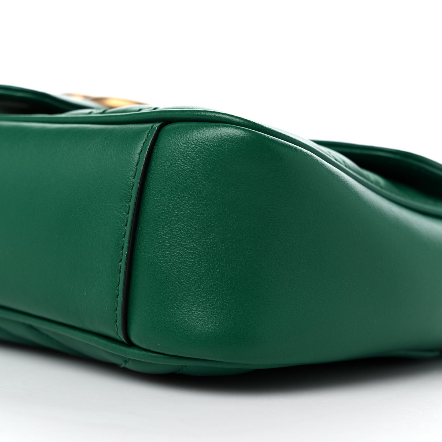 Calfskin Matelasse Mini GG Marmont Shoulder Bag Emerald Green