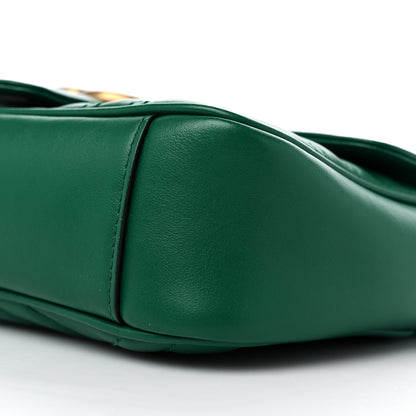 Gucci Calfskin Matelasse Mini GG Marmont Shoulder Bag Emerald Green 9 of 9
