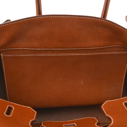 Hermes Toile Natural Barenia Flag Birkin 35 Fauve 23 of 26