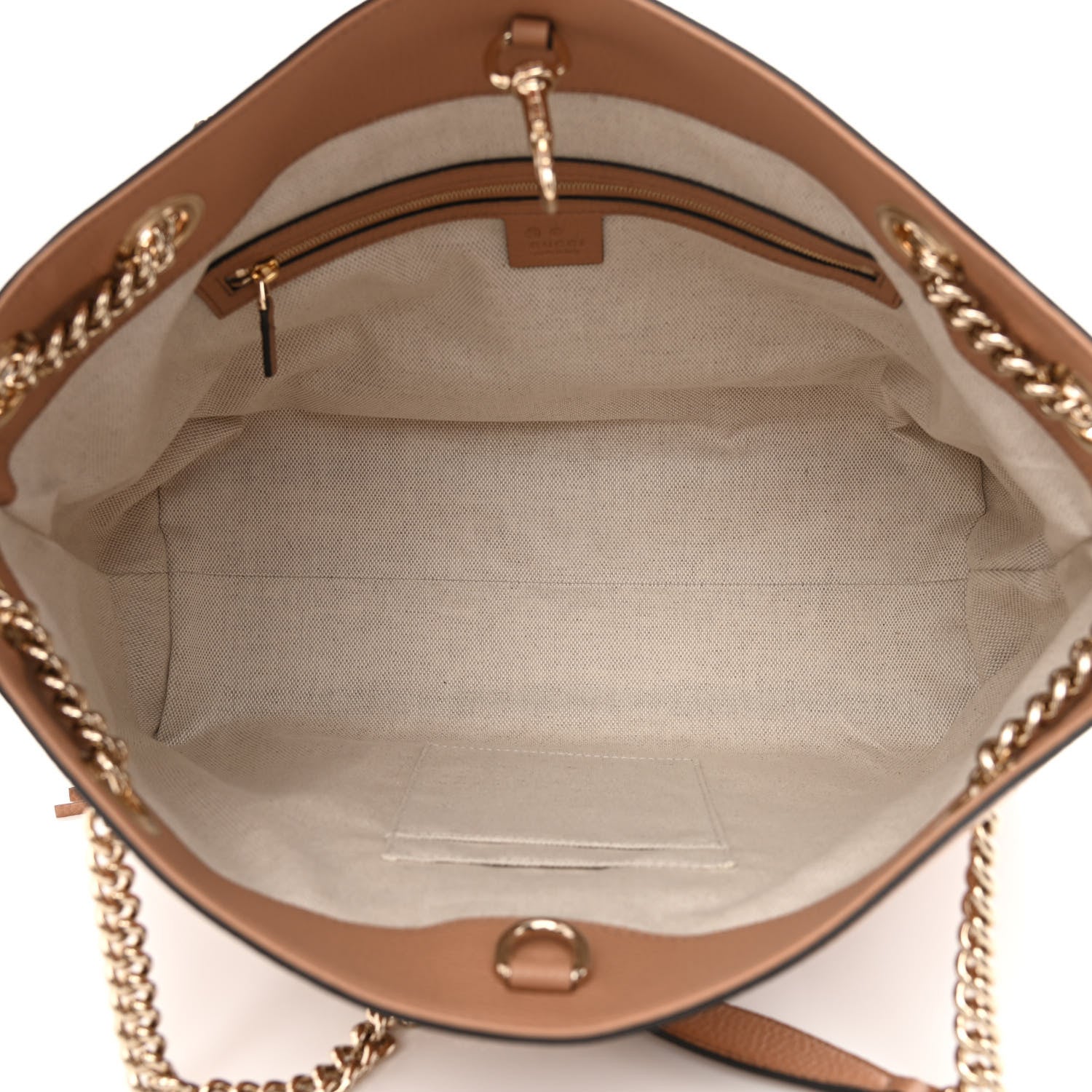 Gucci Pebbled Calfskin Medium Soho Chain Shoulder Bag Camelia 5 of 10