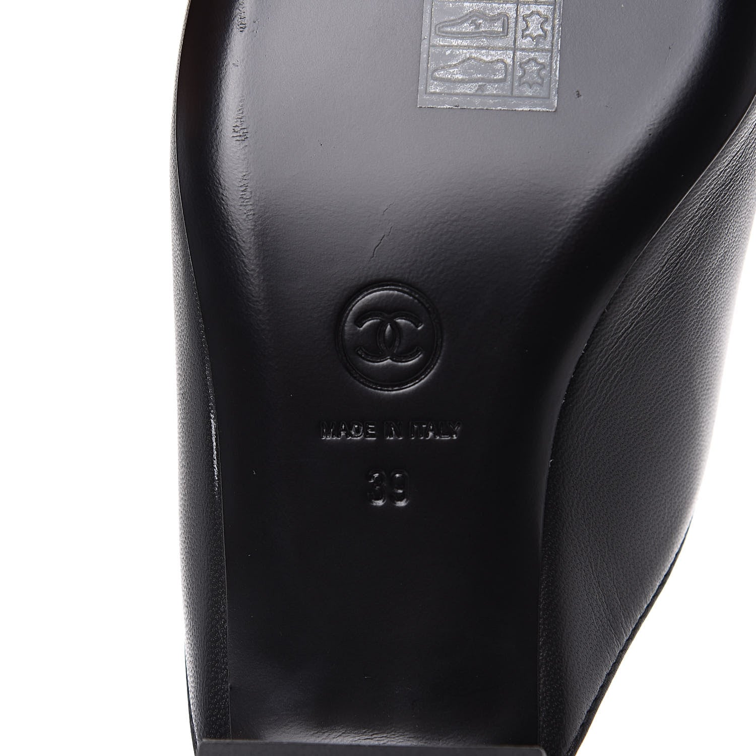 Chanel Lambskin Grosgrain Cap Toe CC Mules 39 Black 7 of 10