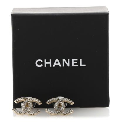 Chanel Crystal CC Earrings Gold 5 of 5