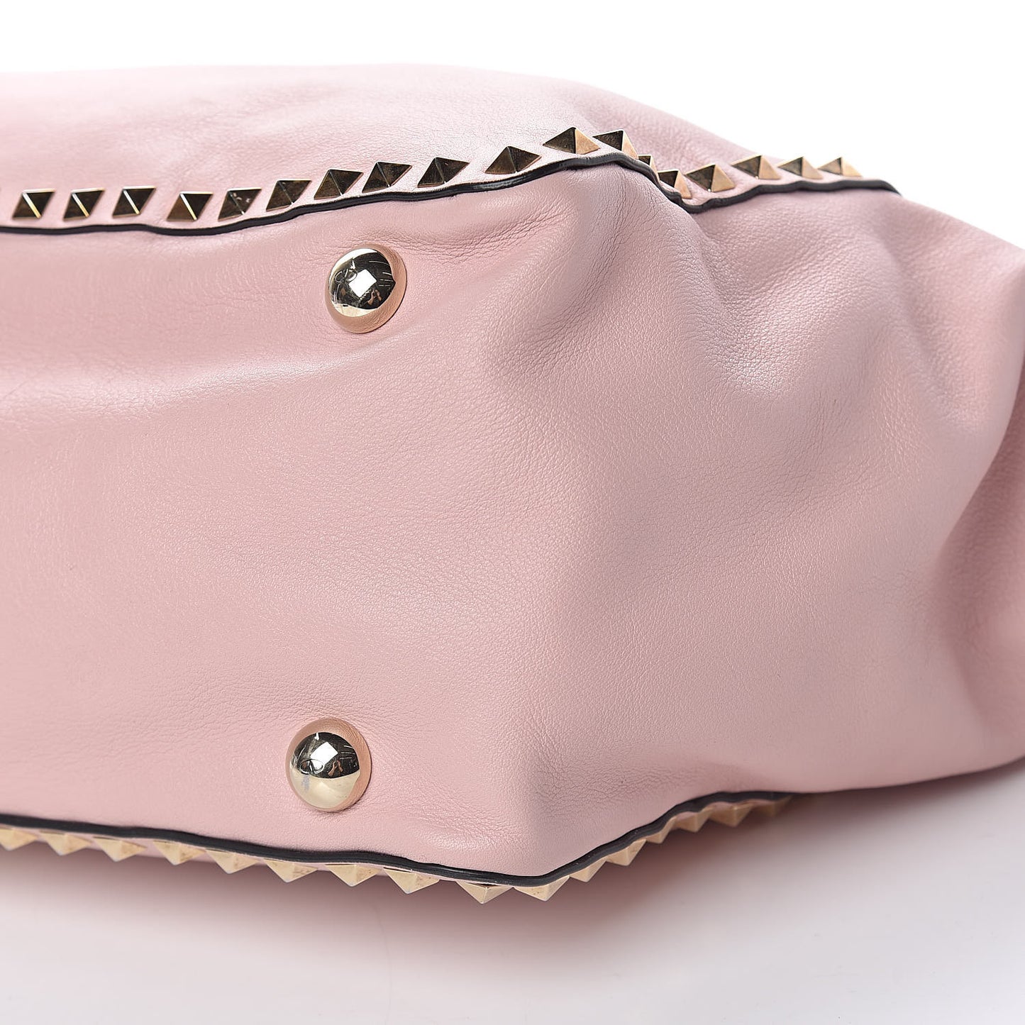 Vitello Medium Rockstud Tote Rose