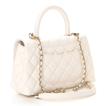 Chanel Caviar Quilted Mini Coco Handle Flap White 3 of 15