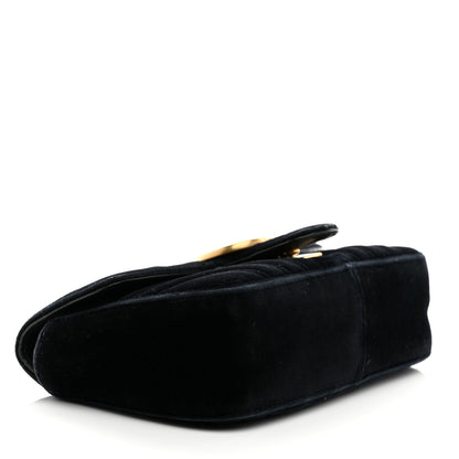 Gucci Velvet Matelasse Mini GG Marmont Shoulder Bag Black 4 of 10