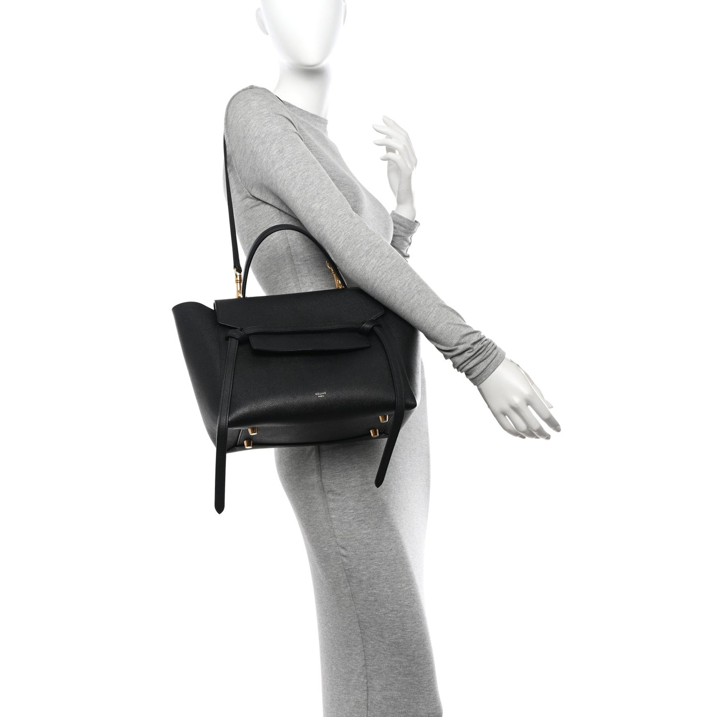 Grained Calfskin Mini Belt Bag Black